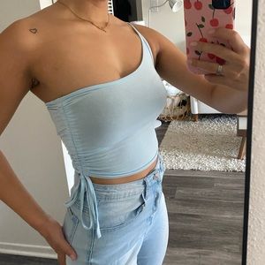 Princess Polly Blue One Shoulder Crop Top 💙